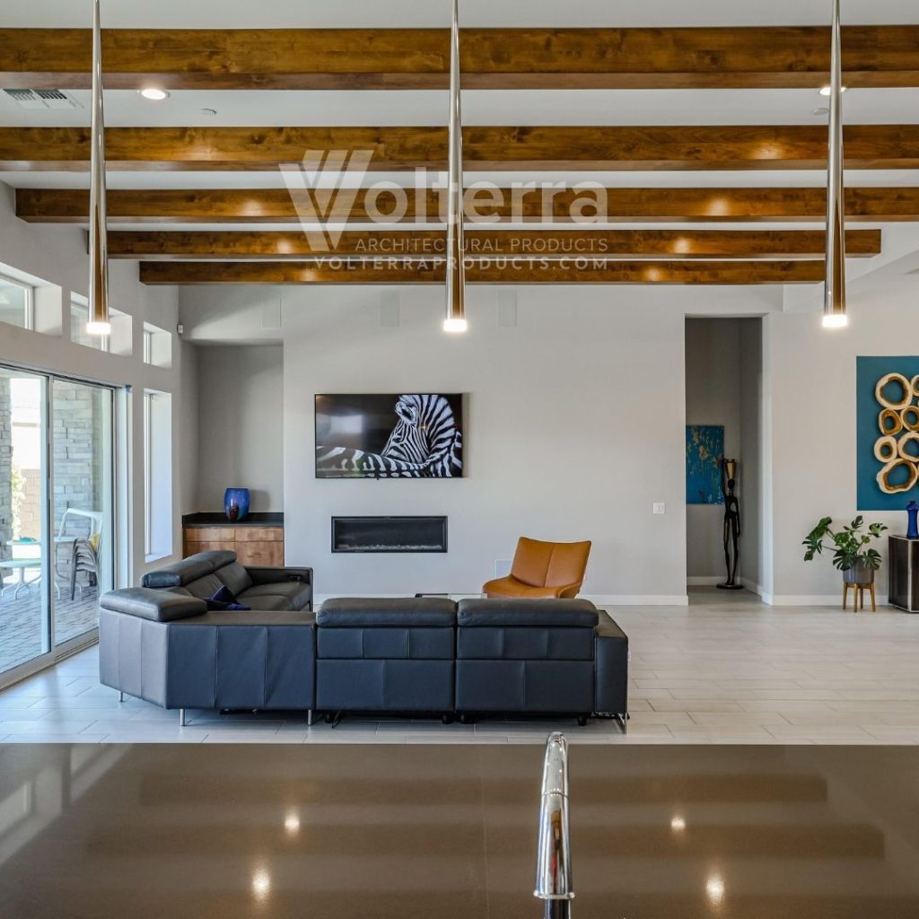 ceiling beams living room
